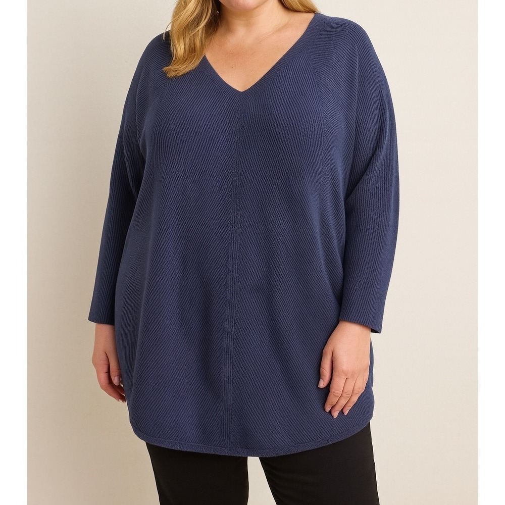 Chico's Navy Blue V-Neck Sweater